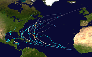 Atlantic hurricane tracks 2011